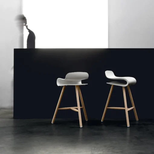 Bcn High Stool - Wood Legs