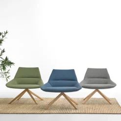 Dunas XL Wood Lounge Chair - Swivel Base