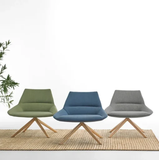 Dunas XL Wood Lounge Chair - Swivel Base