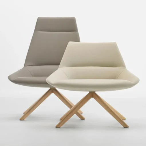 Dunas XL Wood Lounge Chair - Swivel Base