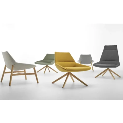 Dunas XL Wood Lounge Chair - Swivel Base