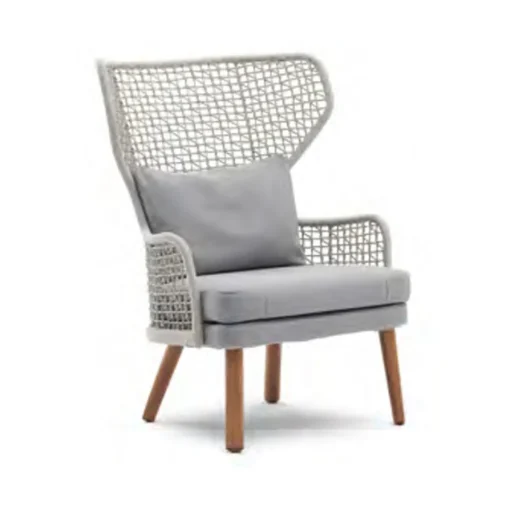Emma High Back Armchair - Wood