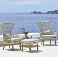 Emma High Back Armchair - Wood