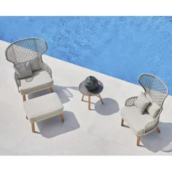 Emma High Back Armchair - Wood