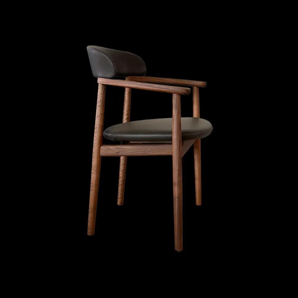 Notch Chair with Arms - Upholstered Back