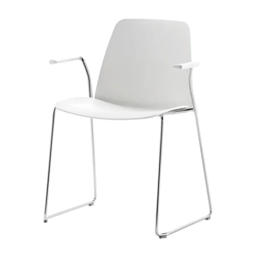 Unnia Chair with Arms - Sled Base