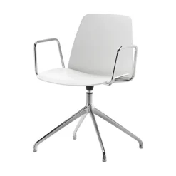 Unnia Chair with Arms - Swivel Aluminium Base