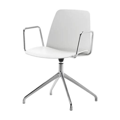 Unnia Chair with Arms - Swivel Aluminium Base