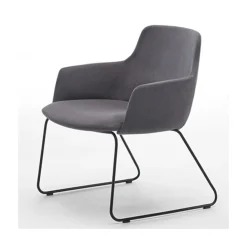 Unnia Soft Lounge Chair with Arms - Sled Base