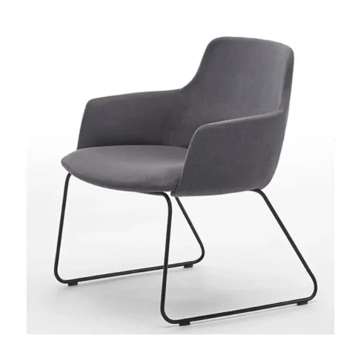 Unnia Soft Lounge Chair with Arms - Sled Base