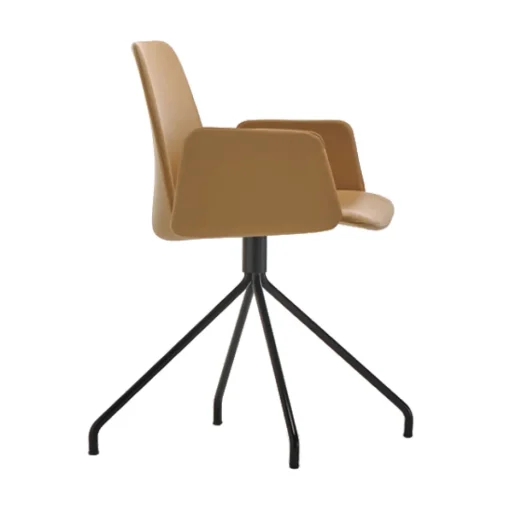 Unnia Tapiz Chair with Upholstered Arms - Swivel Base