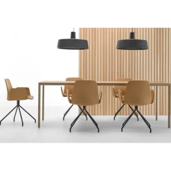 Unnia Tapiz Chair with Upholstered Arms - Swivel Base